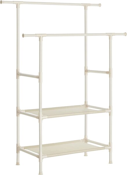 SONGMICS Vešiak na oblečenie dva držiaky biely 114 x 171 x 45 cm