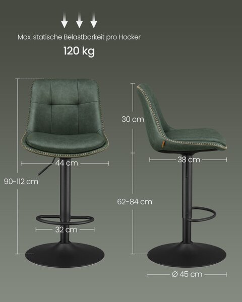 Set dvoch barových stoličiek LJB095C01