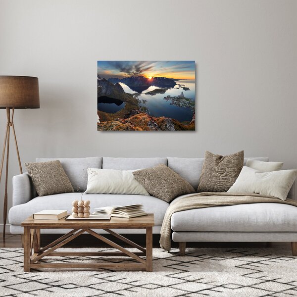 Sklenený obraz - Horská krajina, Nórsko (70x50 cm)