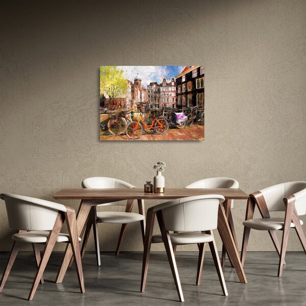 Sklenený obraz - Amsterdam, maľba (70x50 cm)