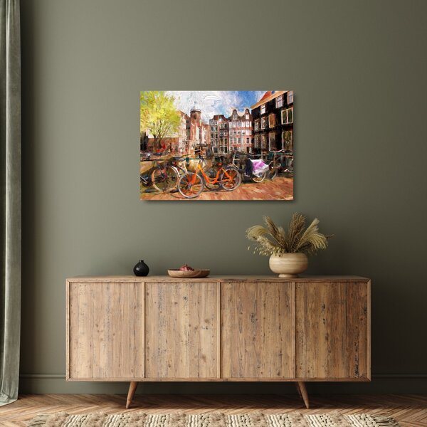 Sklenený obraz - Amsterdam, maľba (70x50 cm)