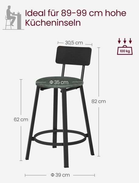 Set dvoch barových stoličiek LBC059C01 (2 ks)