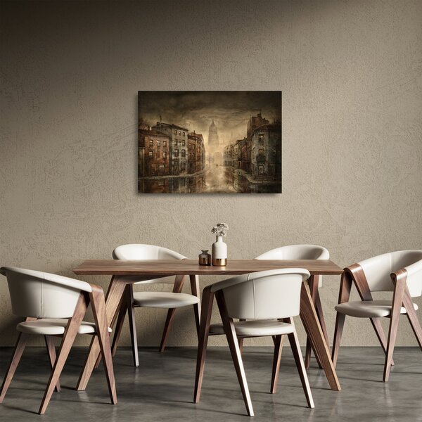 Sklenený obraz - Maľba mesta (70x50 cm)
