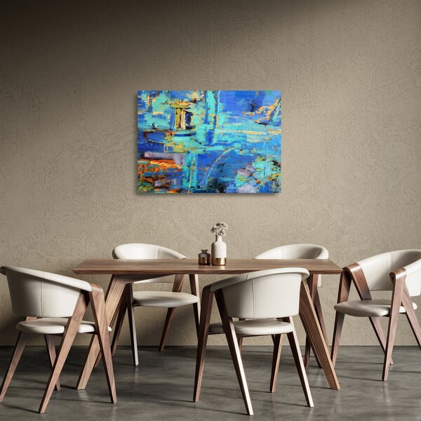 Sklenený obraz - Abstraktné olejomaľba (70x50 cm)