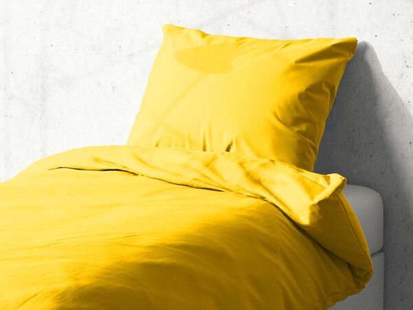 Detské bavlnené posteľné obliečky do postieľky Moni MO-001 Žlté Do postieľky 90x130 a 40x60 cm
