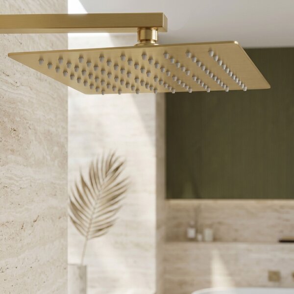 Štvorcová hlavová sprcha REA JS-P015BG 25cm Brush Gold