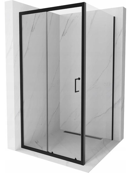 Mexen Apia sprchová kabína posuvná 90 x 90 cm, transparentná, čierna - 840-090-090-70-00