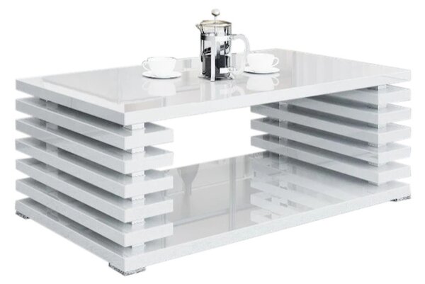 Konferenčný stolík DOURO, 120x44x60 cm, biely lesk