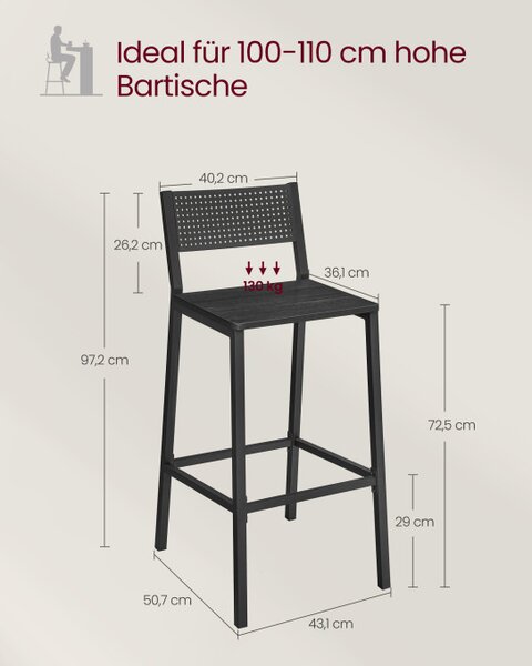 Set dvoch barových stoličiek LBC070B22 (2 ks)