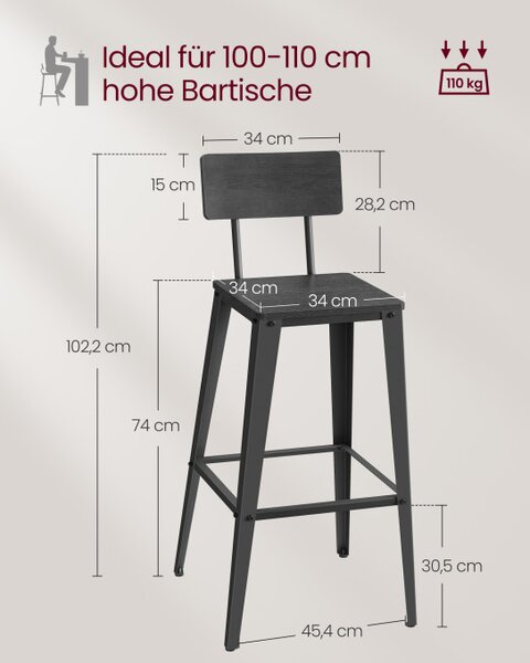 Set dvoch barových stoličiek LBC078B02 (2 ks)
