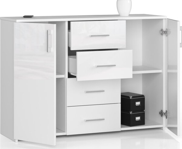 Komoda K45 biela, lesk