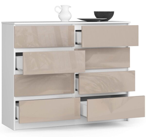 Komoda K120 8SZ CLP cappuccino, lesk