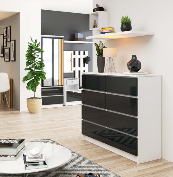 Komoda K120 8SZ CLP grafitová, lesk