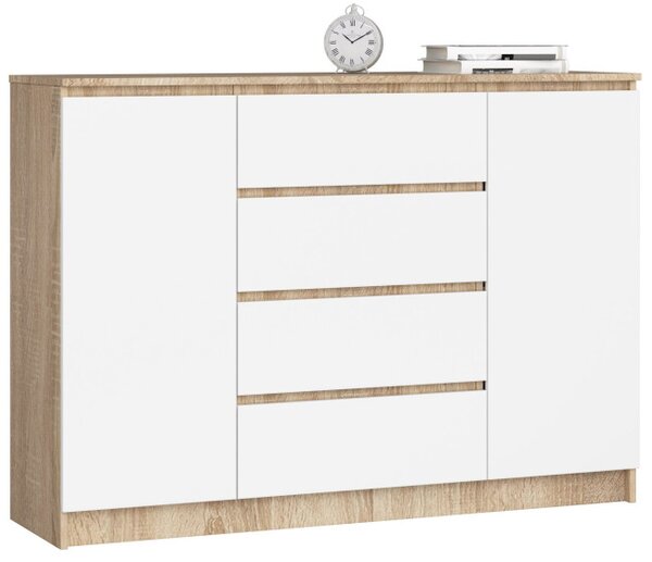 Komoda K140 2D 4SZ CLP dub sonoma / biela