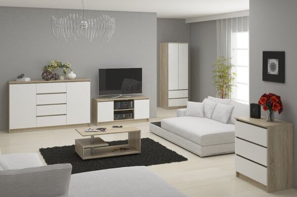 Stolík pod TV RTV 120 2D 1P sonoma / biely