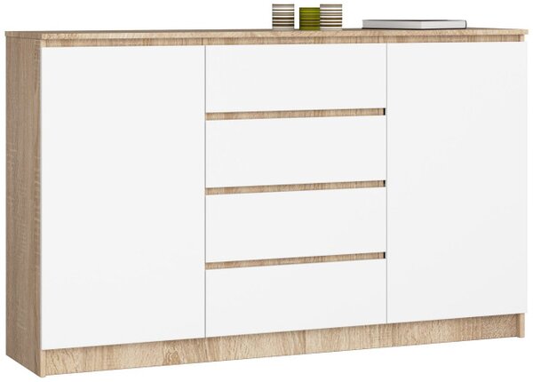 Komoda K160 2D 4SZ CLP dub sonoma / biela