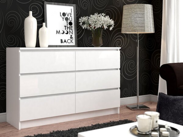 Komoda K120 6SZ CLP biela