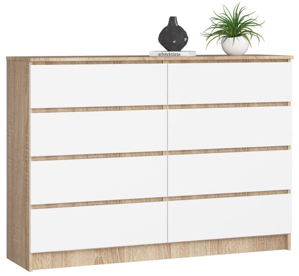 Komoda K140 8SZ CLP sonoma / biela