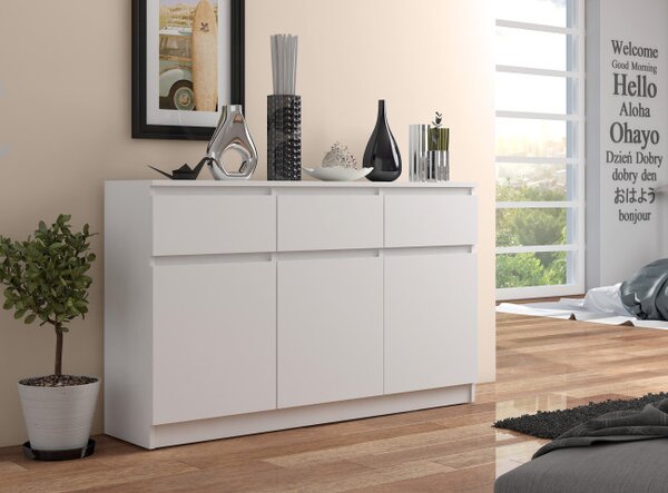 Komoda K140 3D 3SZ CLP biela