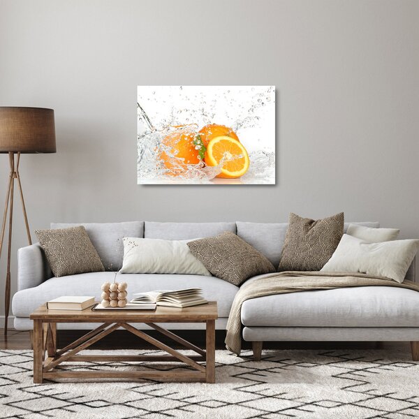 Sklenený obraz - Šťavnaté pomaranče (70x50 cm)