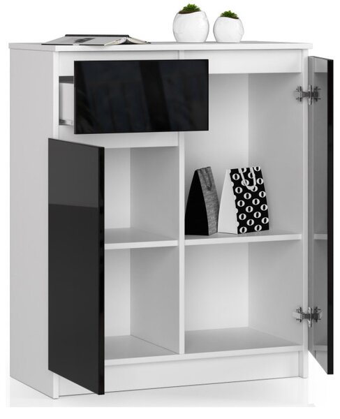Komoda K80 2D 1SZ CLP čierna lesk