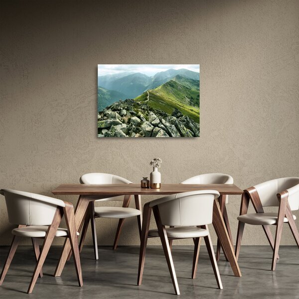 Sklenený obraz - Horská krajina (70x50 cm)