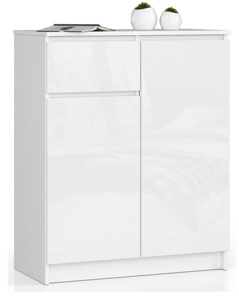 Komoda K80 2D 1SZ CLP biela lesk