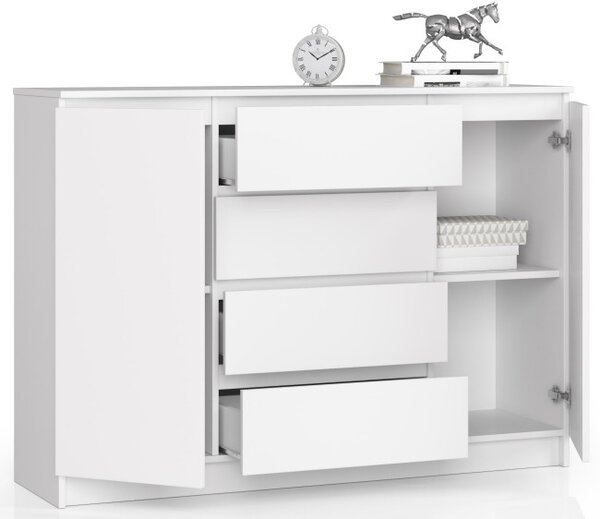 Komoda K140 2D 4SZ CLP biela