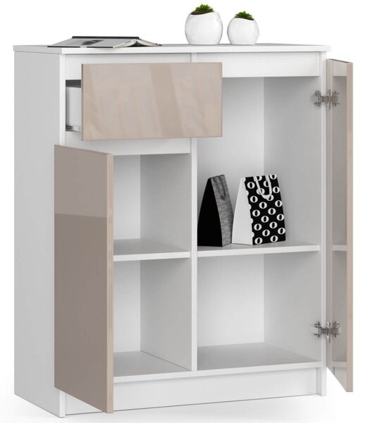 Komoda K80 2D 1SZ CLP cappuccino lesk