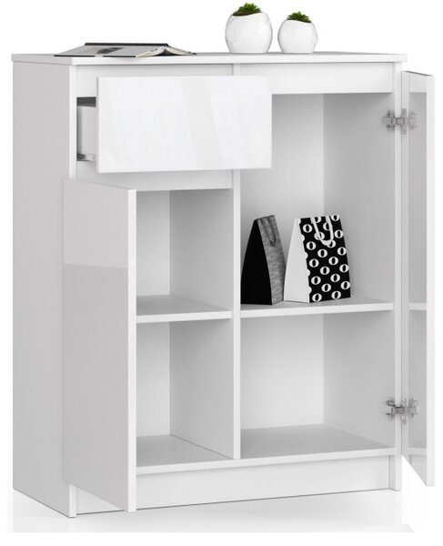 Komoda K80 2D 1SZ CLP biela lesk
