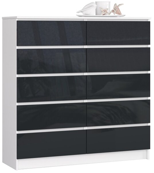 Komoda K120 10SZ CLP grafitová lesk