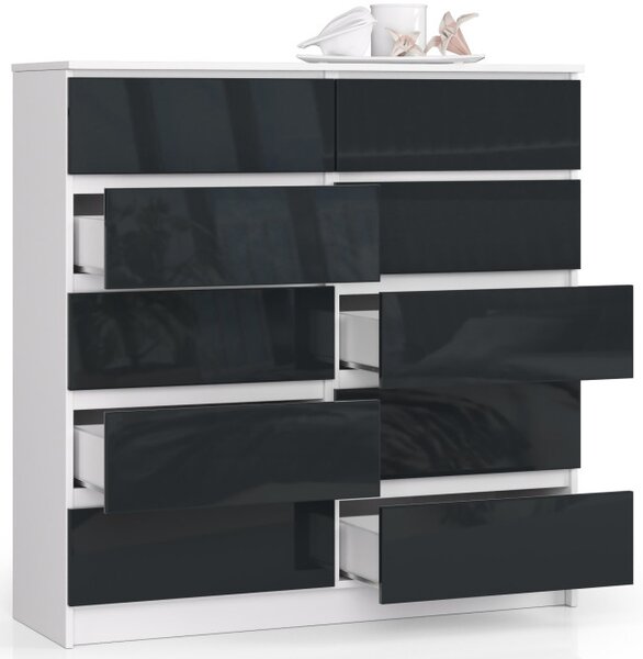 Komoda K120 10SZ CLP grafitová lesk