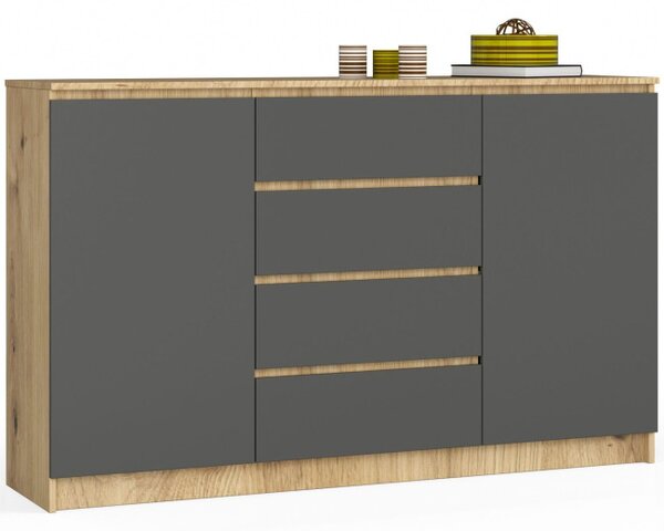 Komoda K160 2D 4SZ CLP artisan / sivá