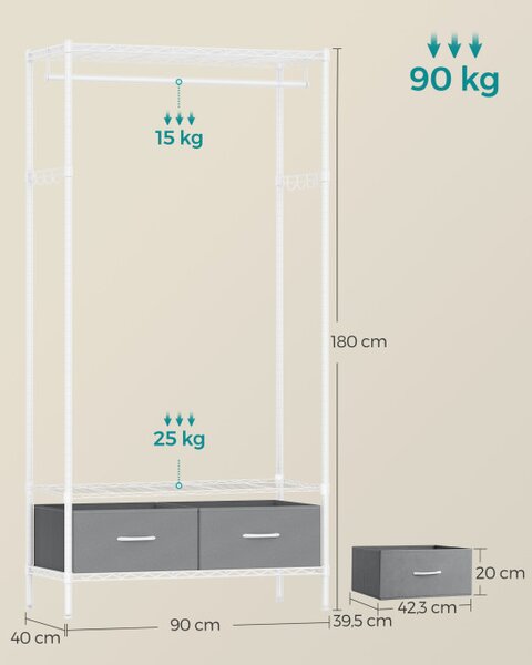 Otvorená šatníková skriňa LGR411W01