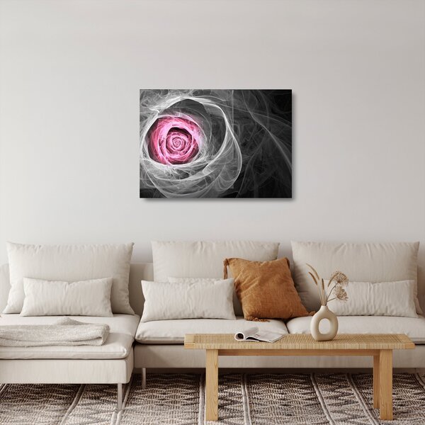 Sklenený obraz - Abstraktné ruže, fuchsiová (70x50 cm)