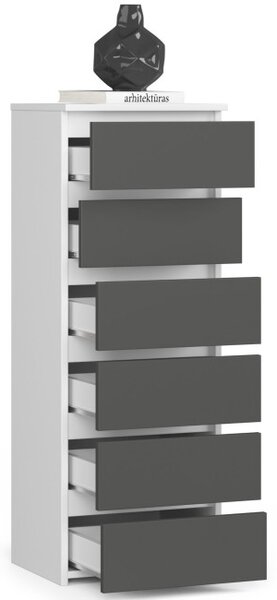 Komoda CL6 biela / sivá