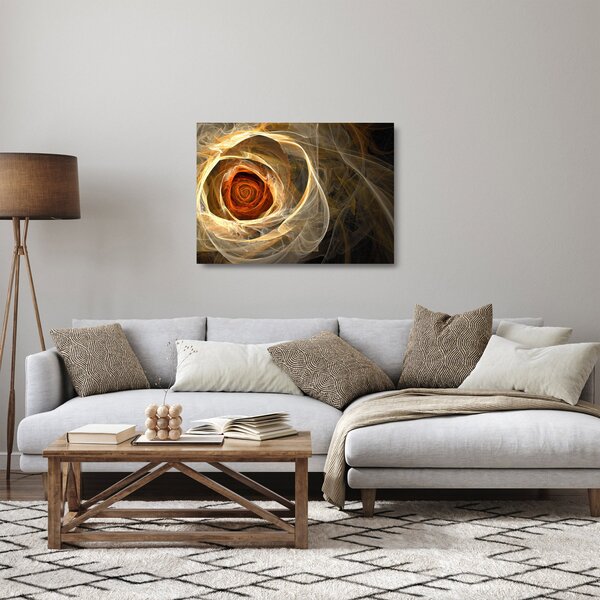 Sklenený obraz - Abstraktné ruže v ohnivých farbách (70x50 cm)