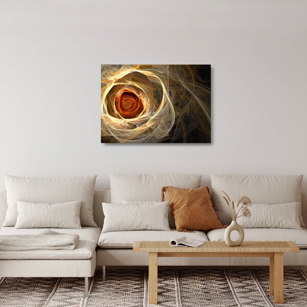 Sklenený obraz - Abstraktné ruže v ohnivých farbách (70x50 cm)