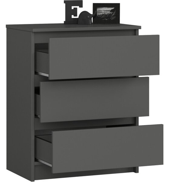 Komoda K60 3SZ CLP grafitová / sivá