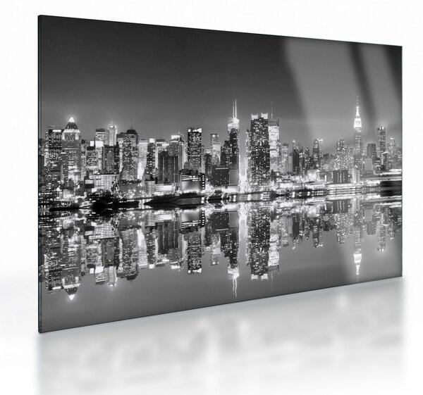Sklenený obraz - New York, čiernobiely (70x50 cm)