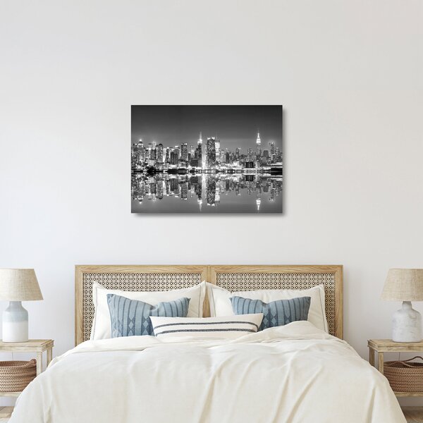 Sklenený obraz - New York, čiernobiely (70x50 cm)