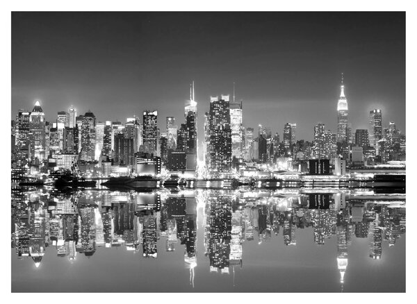 Sklenený obraz - New York, čiernobiely (70x50 cm)