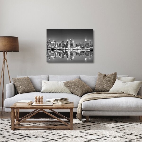 Sklenený obraz - New York, čiernobiely (70x50 cm)