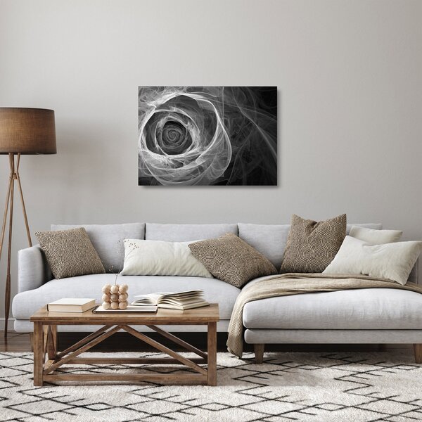 Sklenený obraz - Abstraktné ruže čiernobiela (70x50 cm)