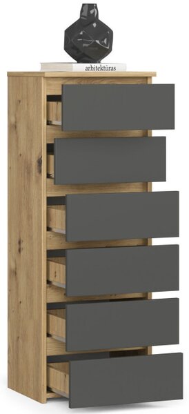 Komoda CL6 dub artisan / sivá