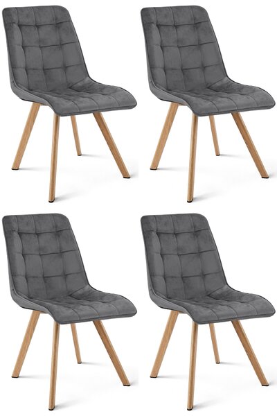 Jedálenská stolička CIEZA VELVET, tmavosivá