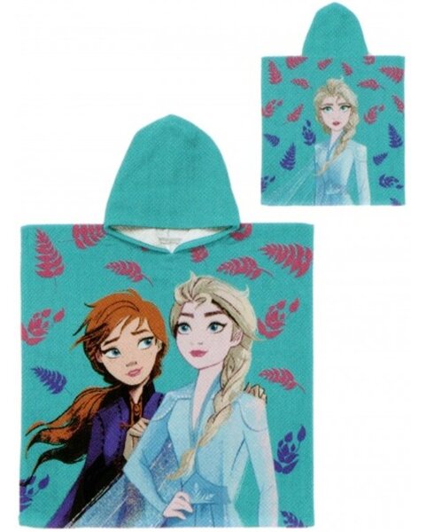 Detské / dievčenské plážové pončo - osuška s kapucňou Ľadové kráľovstvo - Frozen - 100% bavlna - 60 x 120 cm