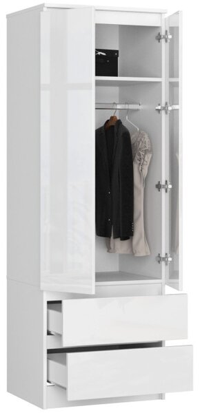 Skriňa STAR S 60 cm 2D 2SZ biela / biela lesk