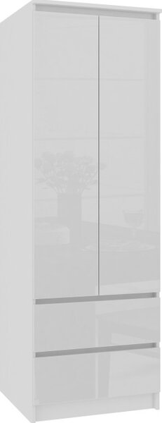 Skriňa STAR S 60 cm 2D 2SZ biela / biela lesk