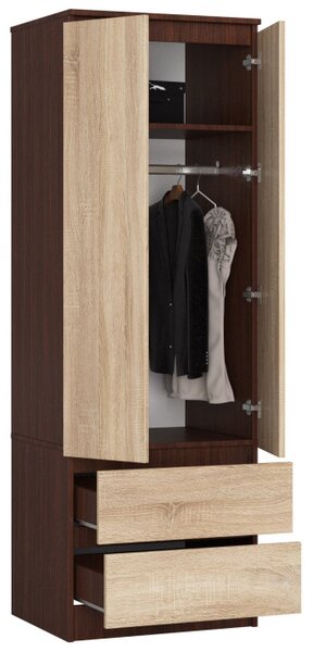 Skriňa STAR S 60 cm 2D 2SZ wenge / sonoma